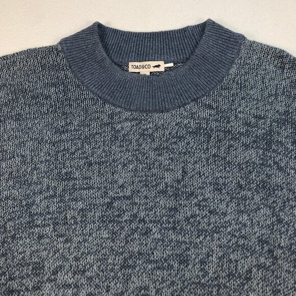 Toad Co Sweater Men's XL Blue Gray Recycled Denim Pullover Marl Sustainable - Picture 4 of 12